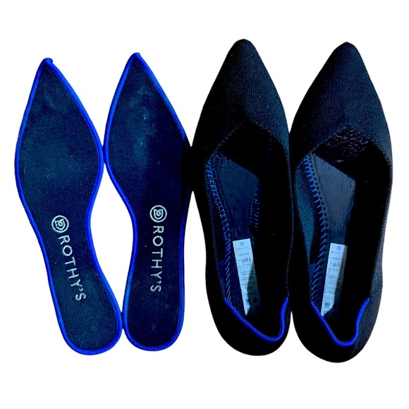 Rothy’s The Point Flats Black Career Classic Pointy Toe. Size 9.5. - Picture 4 of 4